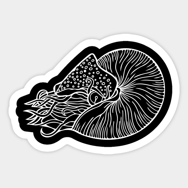 Nautilus White Sticker by LoraMaze